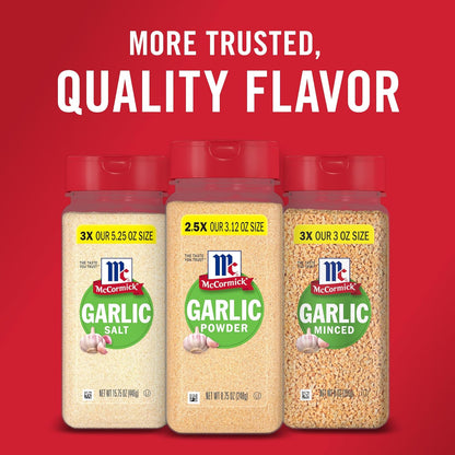 McCormick Garlic Powder – Outdoor Grill Rub Base for Backyard Cooking, 8.75 oz