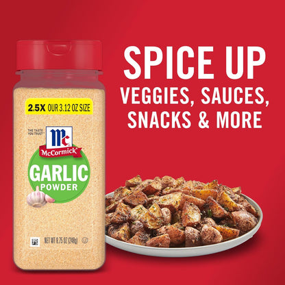 McCormick Garlic Powder – Outdoor Grill Rub Base for Backyard Cooking, 8.75 oz