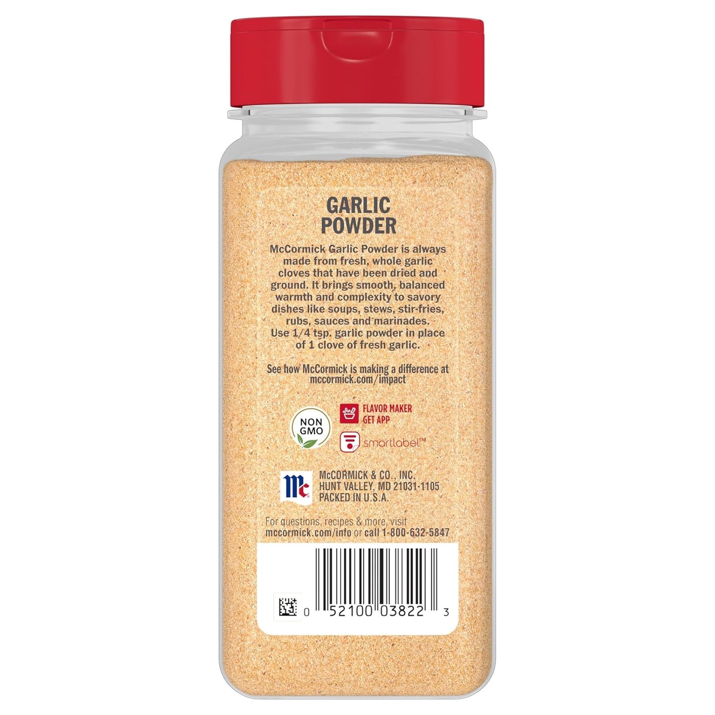 McCormick Garlic Powder – Outdoor Grill Rub Base for Backyard Cooking, 8.75 oz