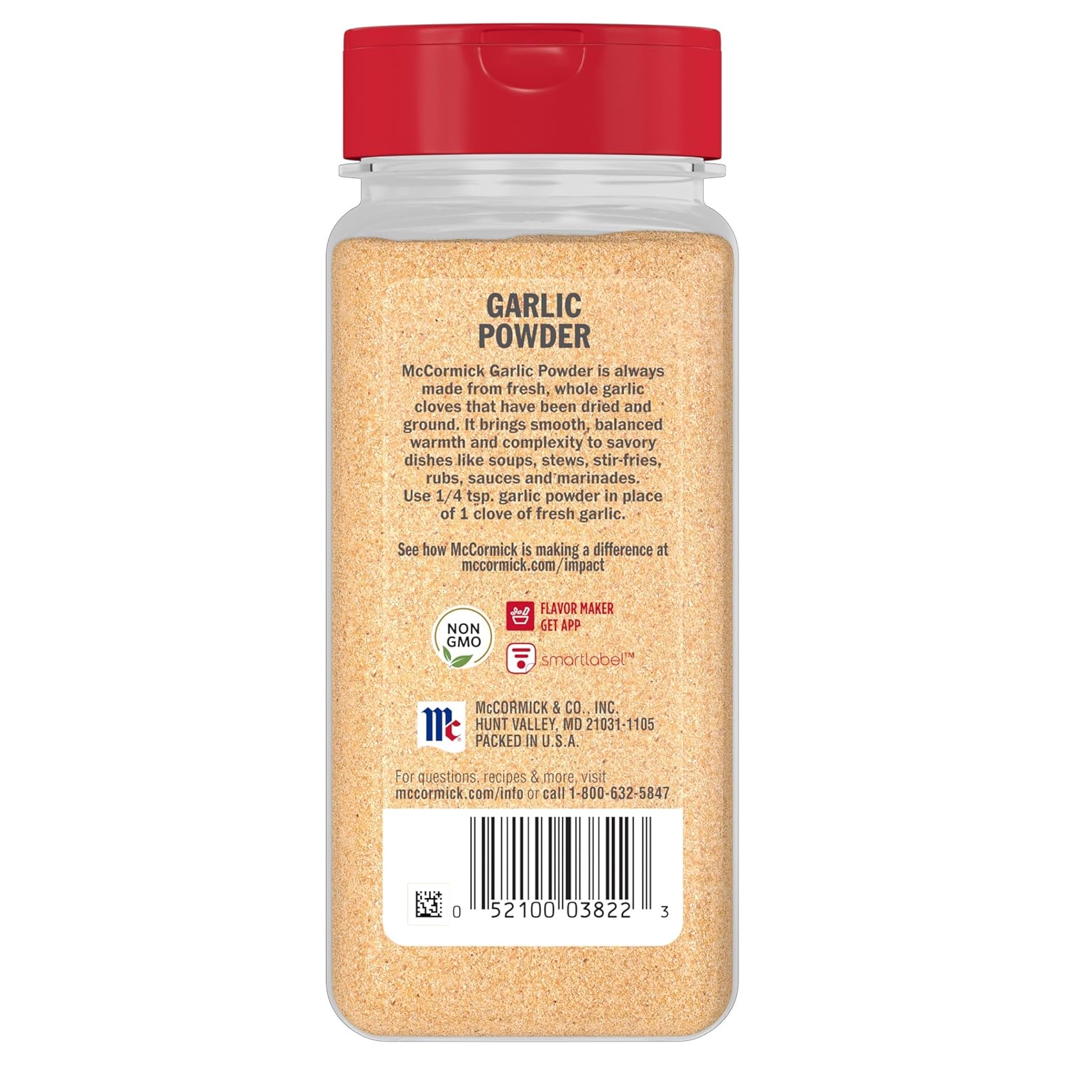 McCormick Garlic Powder – Outdoor Grill Rub Base for Backyard Cooking, 8.75 oz