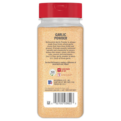McCormick Garlic Powder – Outdoor Grill Rub Base for Backyard Cooking, 8.75 oz