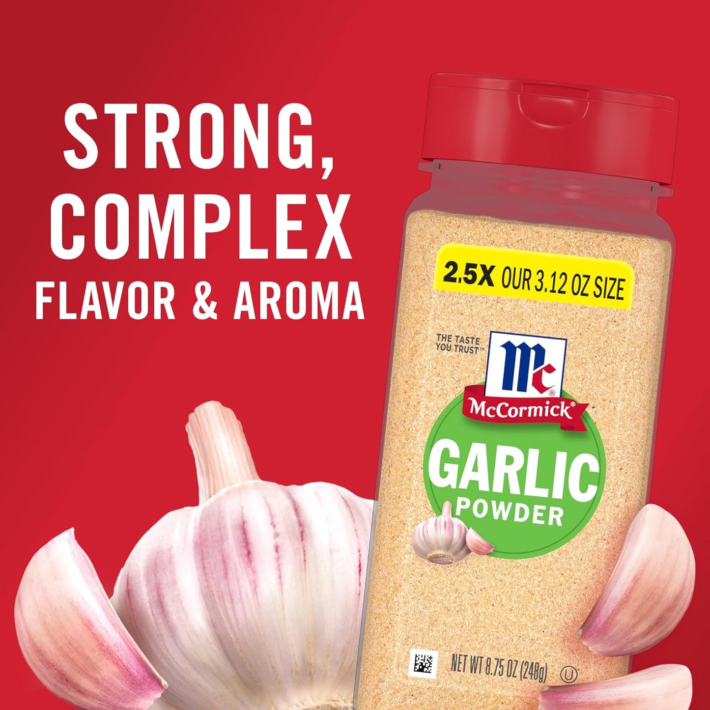 McCormick Garlic Powder – Outdoor Grill Rub Base for Backyard Cooking, 8.75 oz