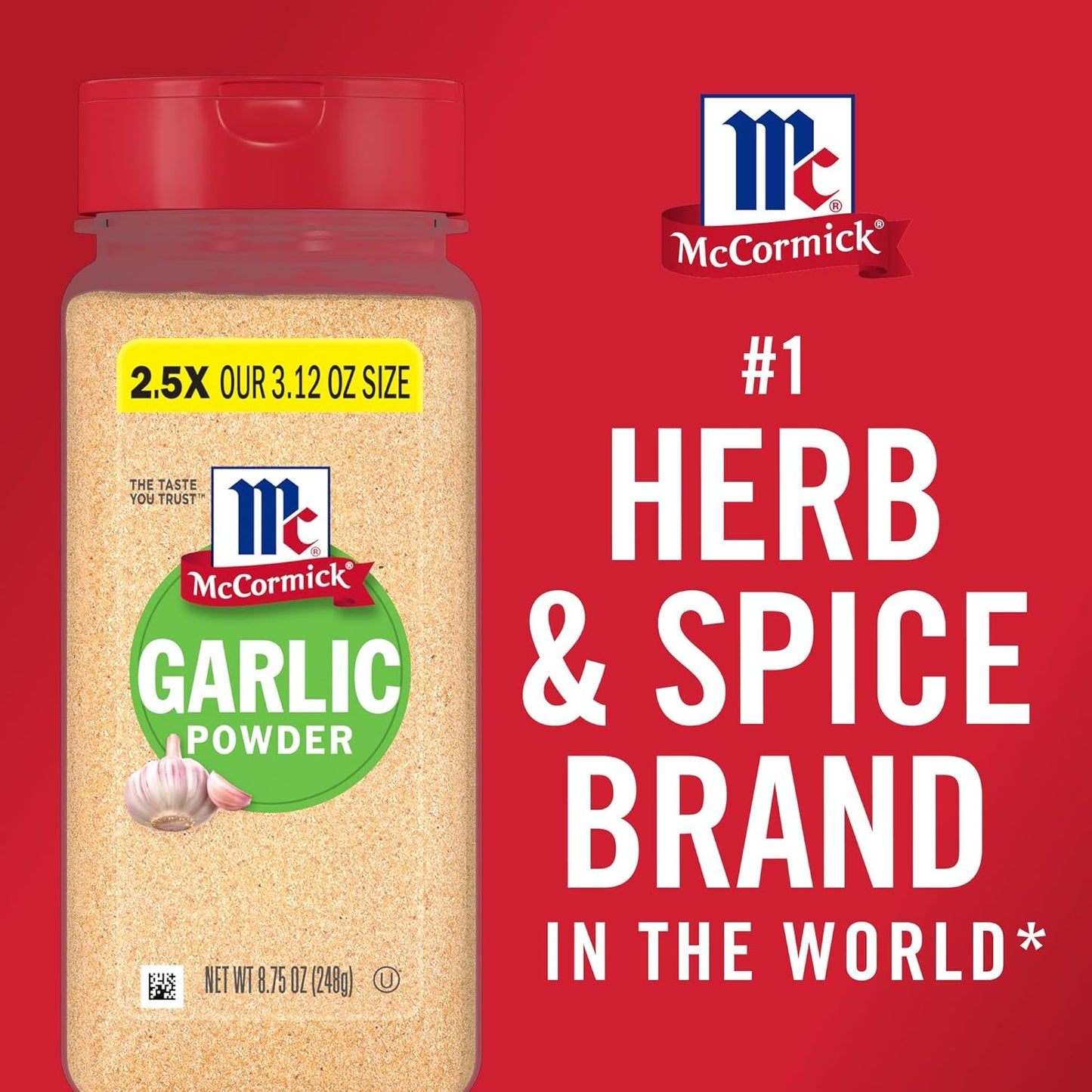 McCormick Garlic Powder – Outdoor Grill Rub Base for Backyard Cooking, 8.75 oz
