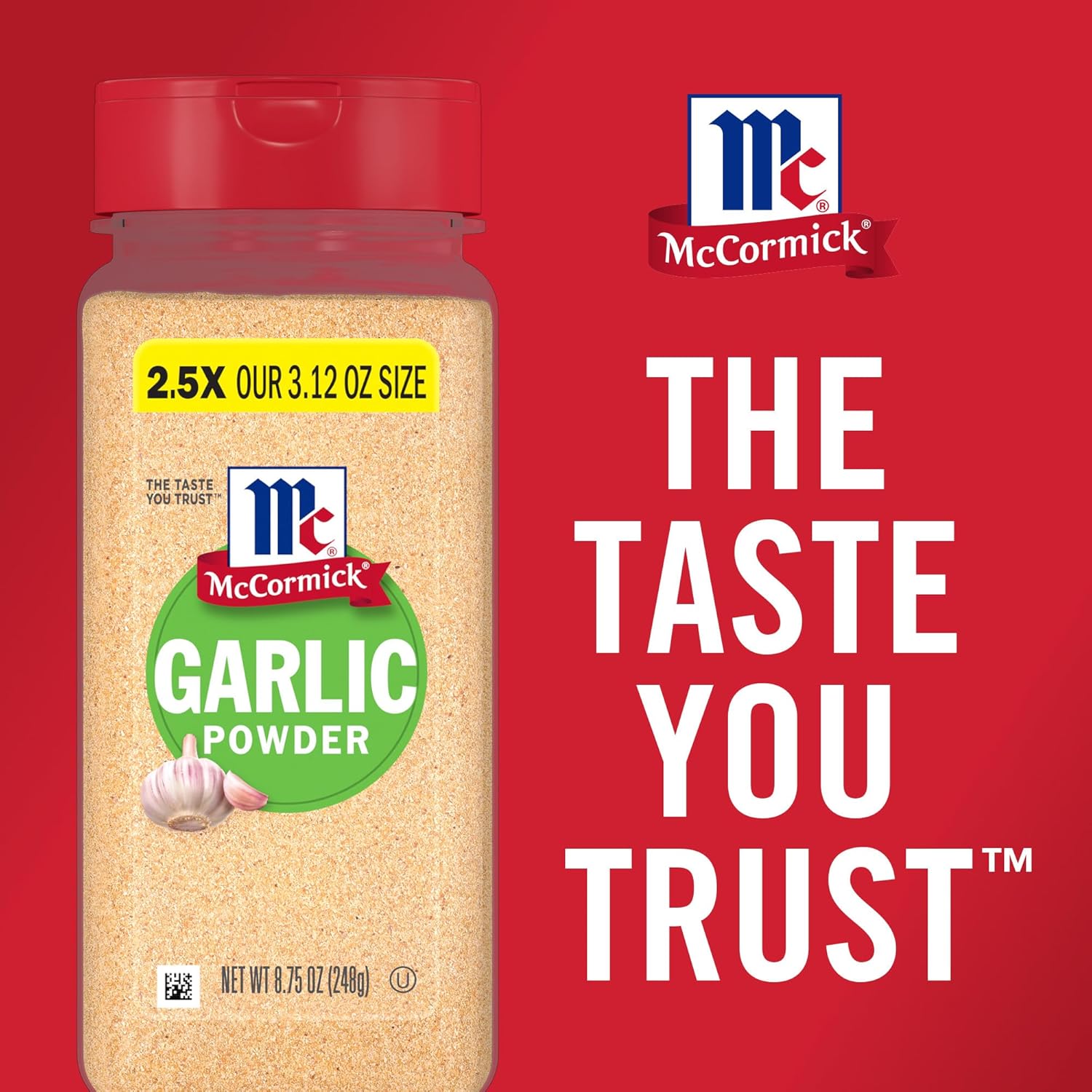 McCormick Garlic Powder – Outdoor Grill Rub Base for Backyard Cooking, 8.75 oz