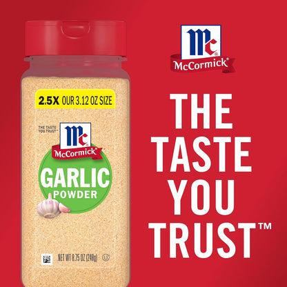 McCormick Garlic Powder – Outdoor Grill Rub Base for Backyard Cooking, 8.75 oz