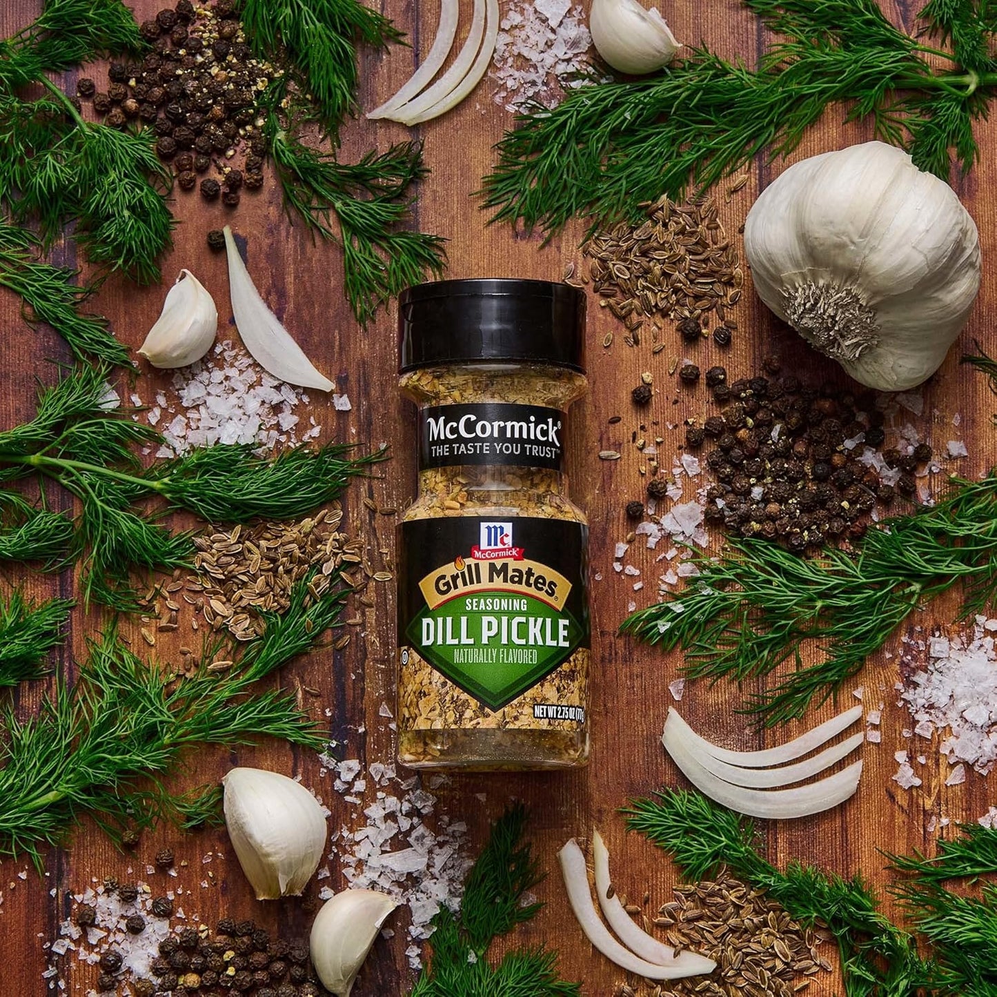 McCormick Grill Mates Dill Pickle Seasoning, 2.75 oz – Ready-Mixed Spice Blend That Cuts Down Recipe Steps at the Family Table