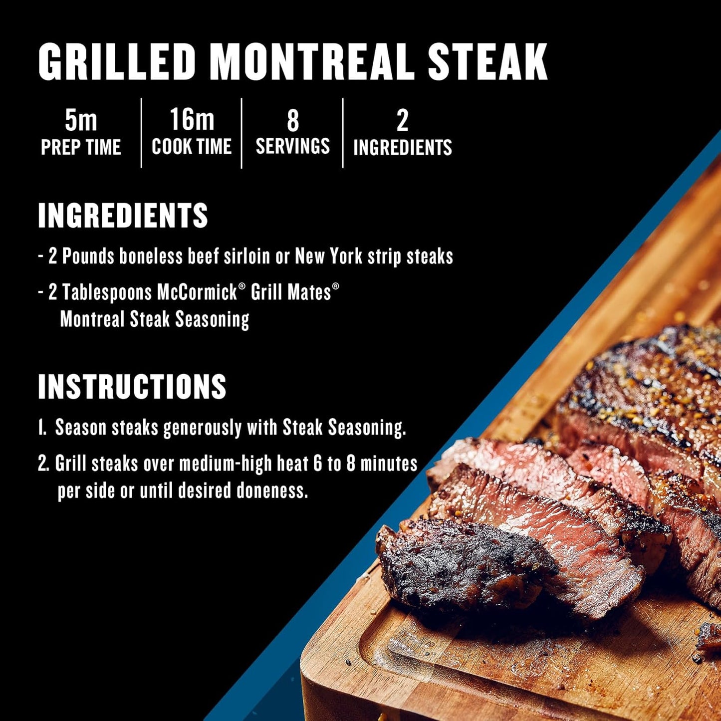 McCormick Grill Mates Montreal Steak Seasoning – Easy Shake-On Blend for Fast Indoor Grill Stations and Home Kitchens