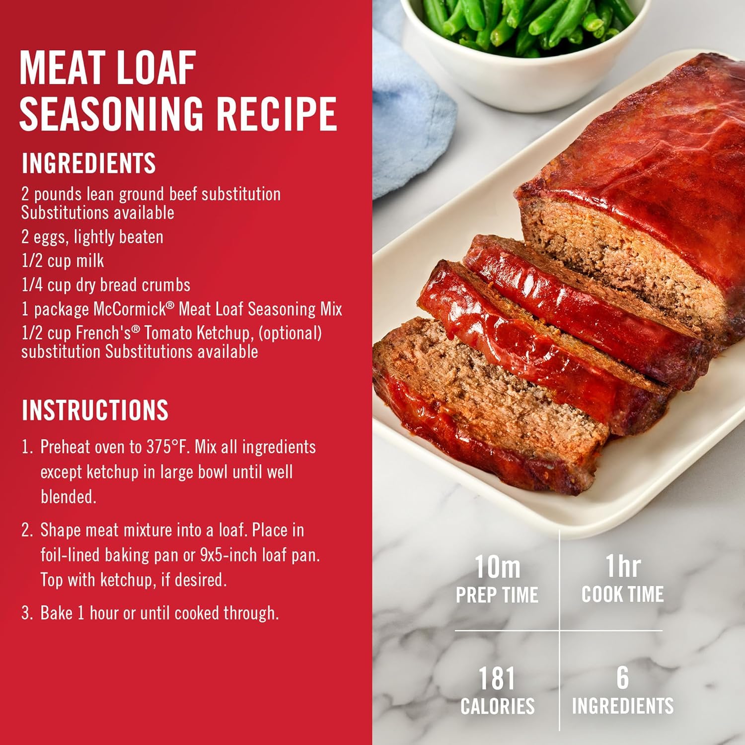 McCormick Meat Loaf Seasoning Mix – Potluck and Gathering Main Dish for the Dining Table