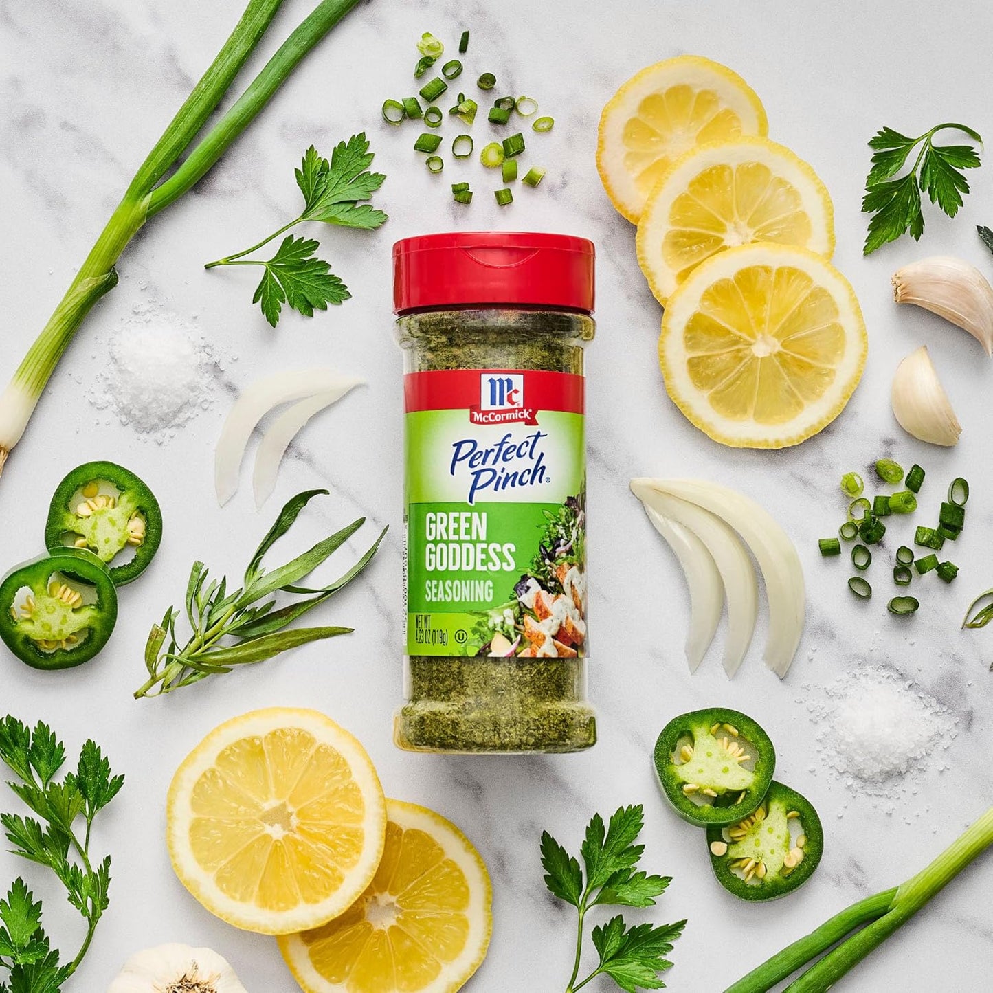 McCormick Perfect Pinch Green Goddess – Flip-Top Shaker for Picnic Tables, Picnics, and Outdoor Salad Bars