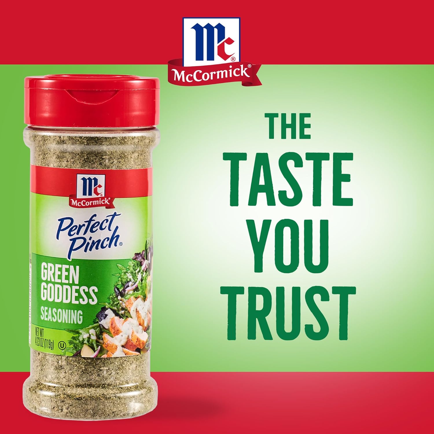 McCormick Perfect Pinch Green Goddess – Flip-Top Shaker for Picnic Tables, Picnics, and Outdoor Salad Bars