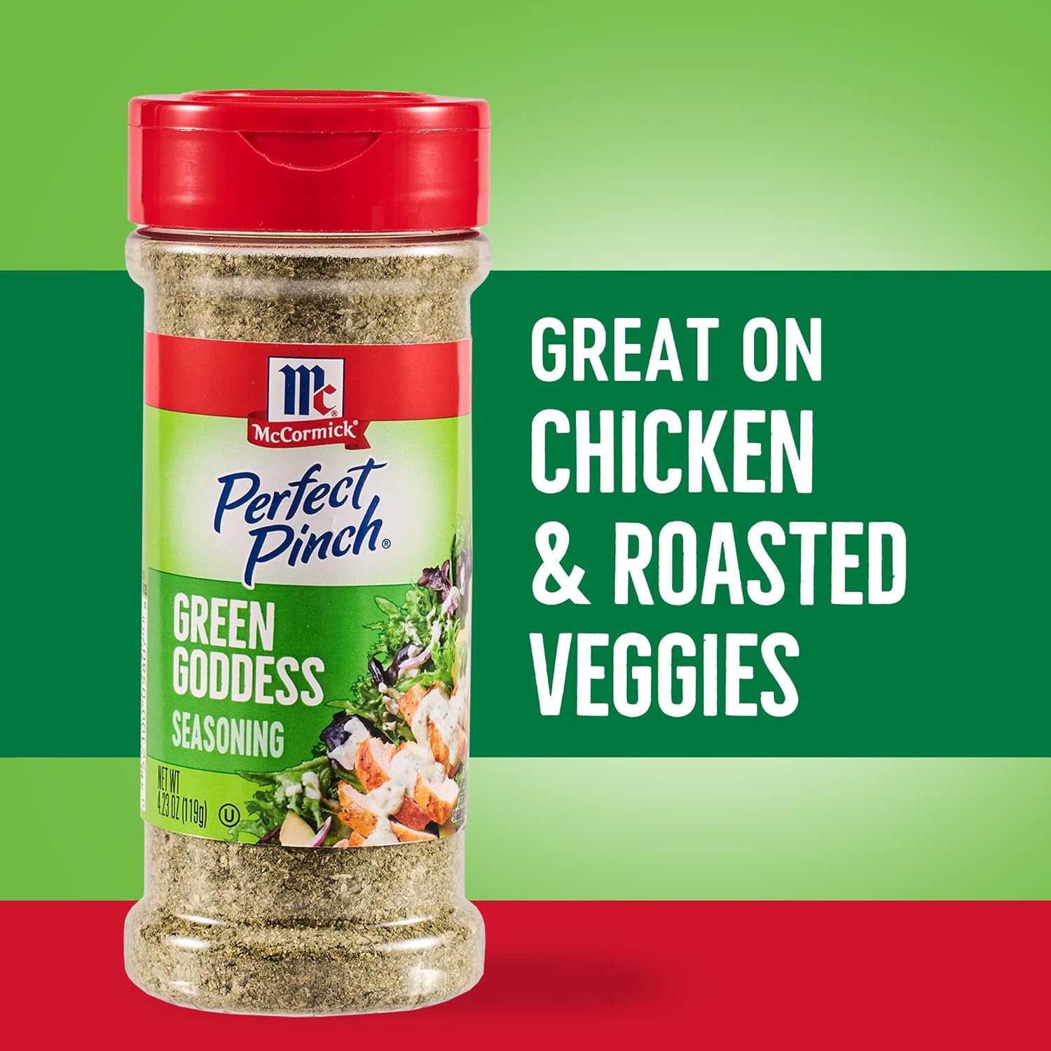 McCormick Perfect Pinch Green Goddess – Flip-Top Shaker for Picnic Tables, Picnics, and Outdoor Salad Bars