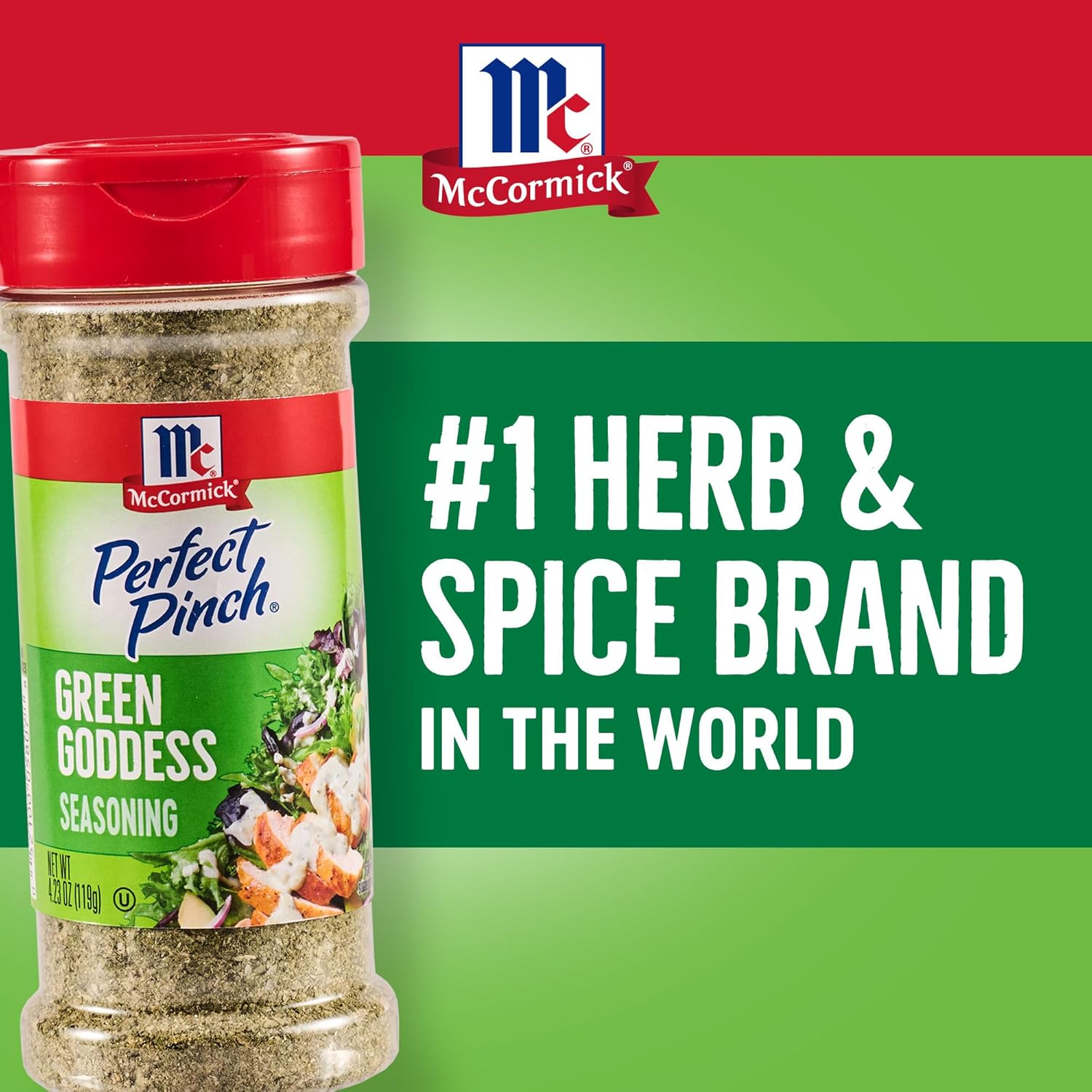 McCormick Perfect Pinch Green Goddess – Flip-Top Shaker for Picnic Tables, Picnics, and Outdoor Salad Bars