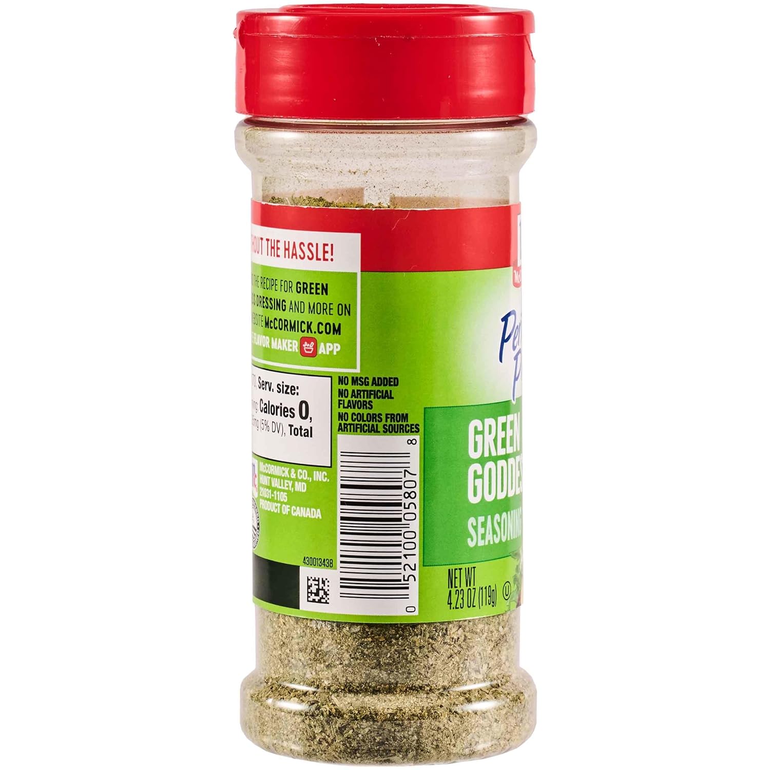 McCormick Perfect Pinch Green Goddess – Flip-Top Shaker for Picnic Tables, Picnics, and Outdoor Salad Bars