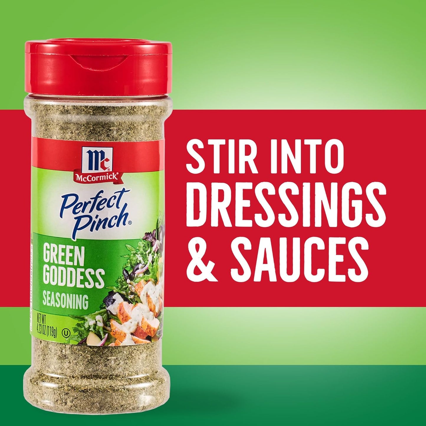 McCormick Perfect Pinch Green Goddess – Flip-Top Shaker for Picnic Tables, Picnics, and Outdoor Salad Bars