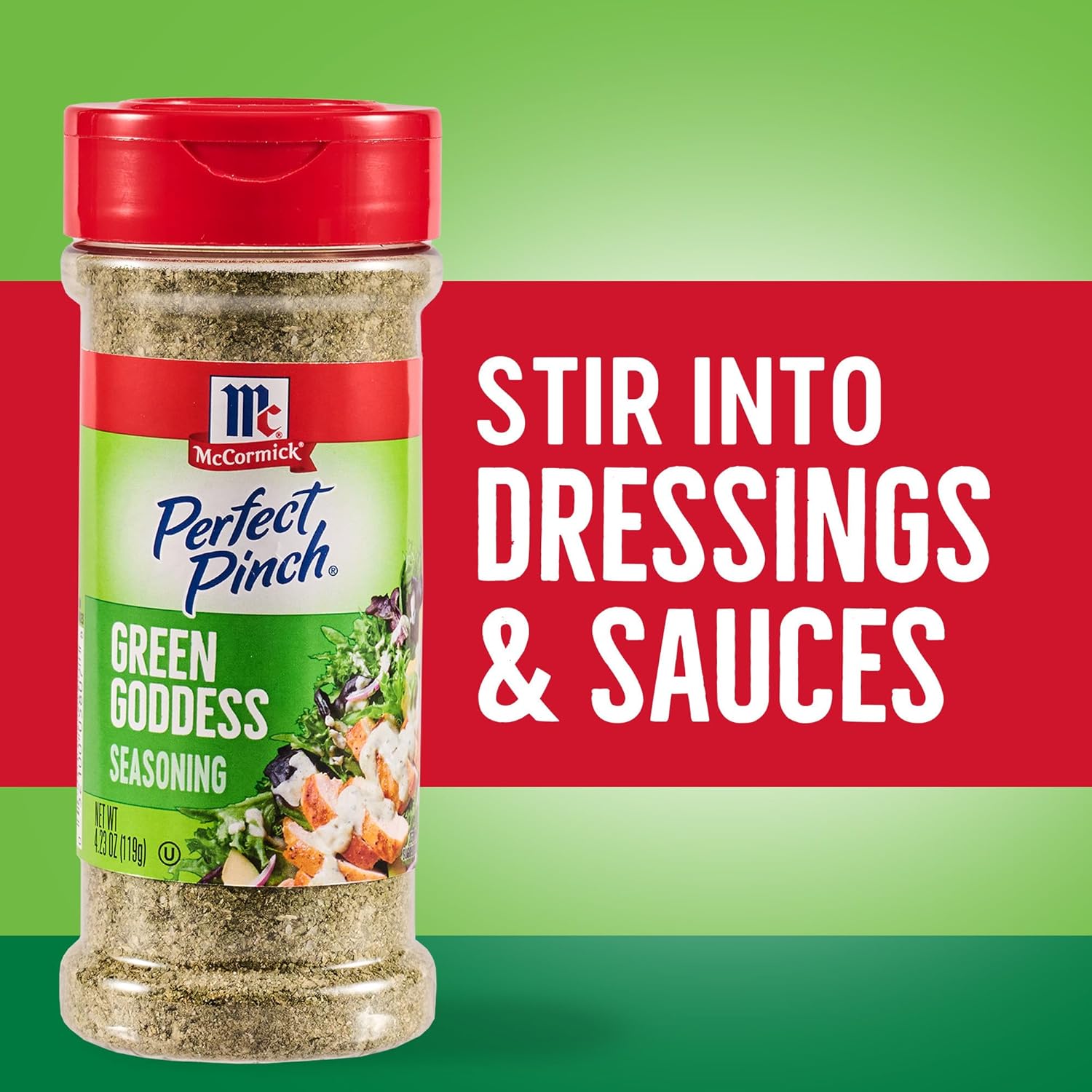 McCormick Perfect Pinch Green Goddess – Flip-Top Shaker for Picnic Tables, Picnics, and Outdoor Salad Bars