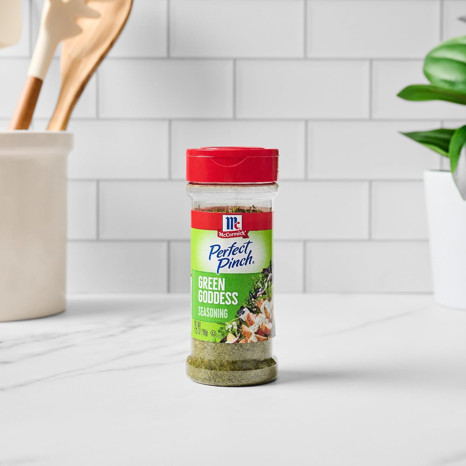 McCormick Perfect Pinch Green Goddess – Flip-Top Shaker for Picnic Tables, Picnics, and Outdoor Salad Bars