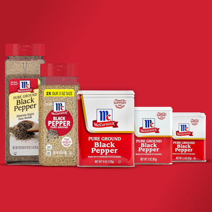 McCormick Pure Ground Black Pepper – Quick Flavor Finish for Efficient Dinner Routines