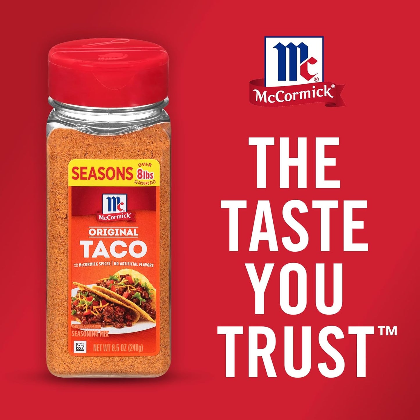 McCormick Taco Seasoning Mix – Better-For-You Taco Spice, No Dairy No Artificial Flavors, Family Size Pouch