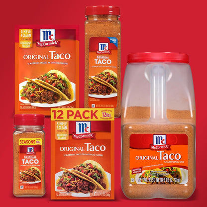 McCormick Taco Seasoning Mix – Better-For-You Taco Spice, No Dairy No Artificial Flavors, Family Size Pouch