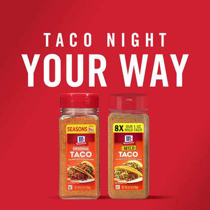 McCormick Taco Seasoning Mix – Better-For-You Taco Spice, No Dairy No Artificial Flavors, Family Size Pouch