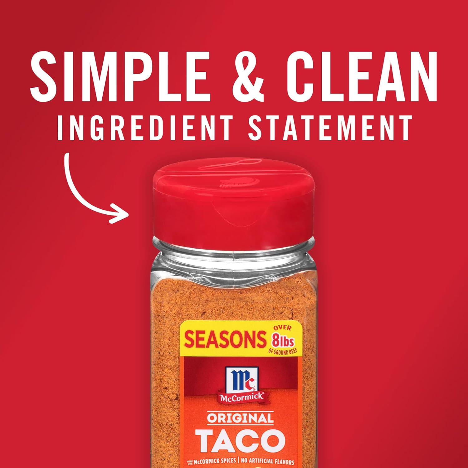 McCormick Taco Seasoning Mix – Better-For-You Taco Spice, No Dairy No Artificial Flavors, Family Size Pouch