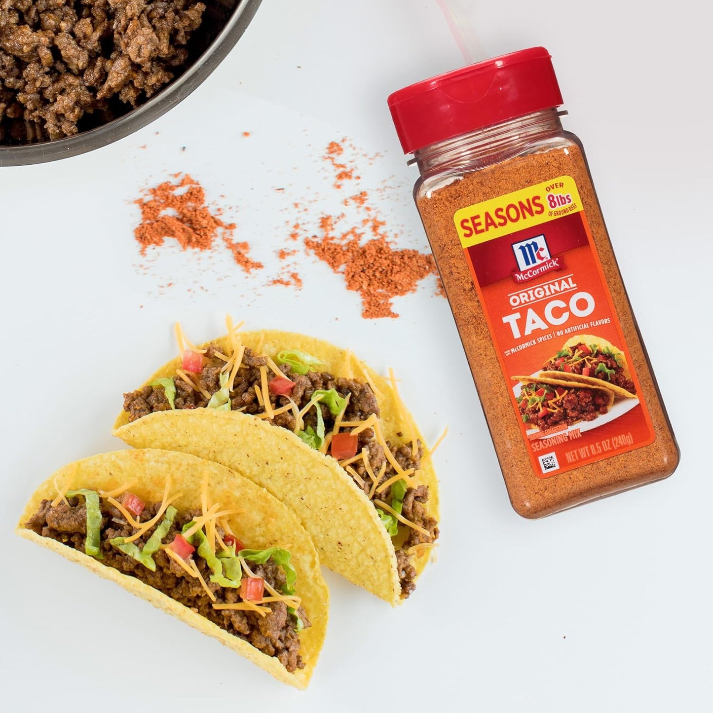 McCormick Taco Seasoning Mix – Better-For-You Taco Spice, No Dairy No Artificial Flavors, Family Size Pouch