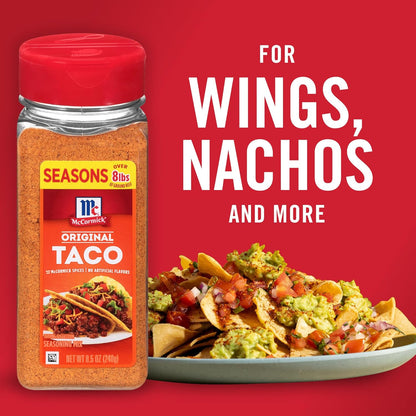 McCormick Taco Seasoning Mix – Better-For-You Taco Spice, No Dairy No Artificial Flavors, Family Size Pouch