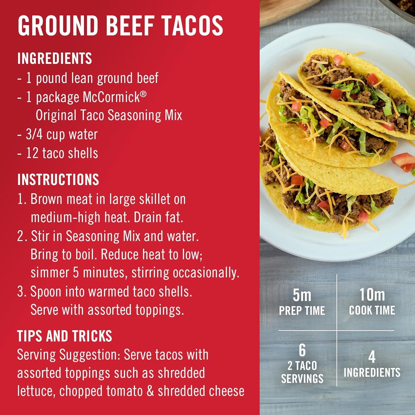 McCormick Taco Seasoning Mix – Comfort Food Seasoning for Cozy Homemade Taco Night Rituals