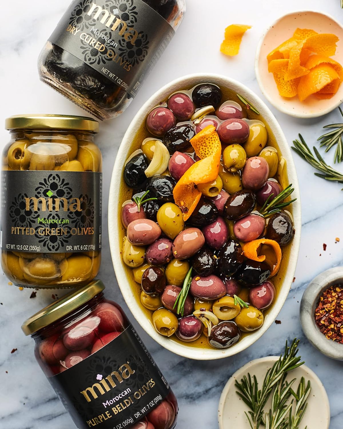 Mina Premium Handpicked Olives – Neutral, Understated Mezze Addition for a Less-Is-More Table