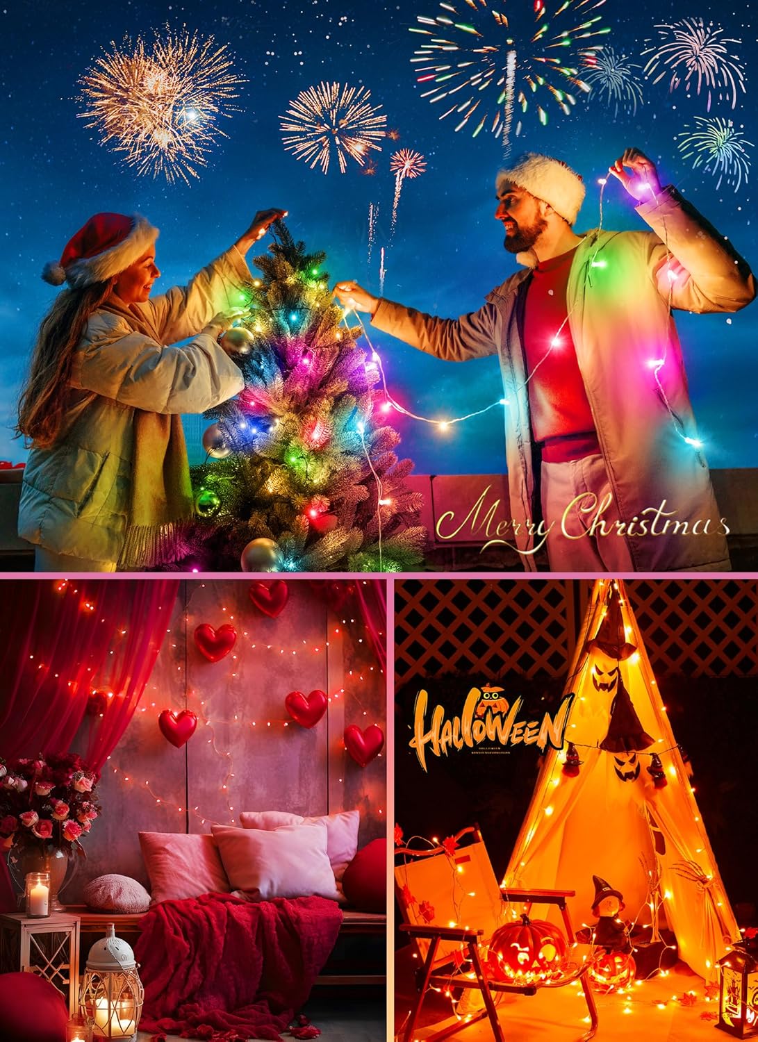 Minetom Color Changing String Lights – Family-Friendly Kids Room and Playroom Accent Lights, 66FT 200 LED Dimmable Fairy Lights with 22 Colors