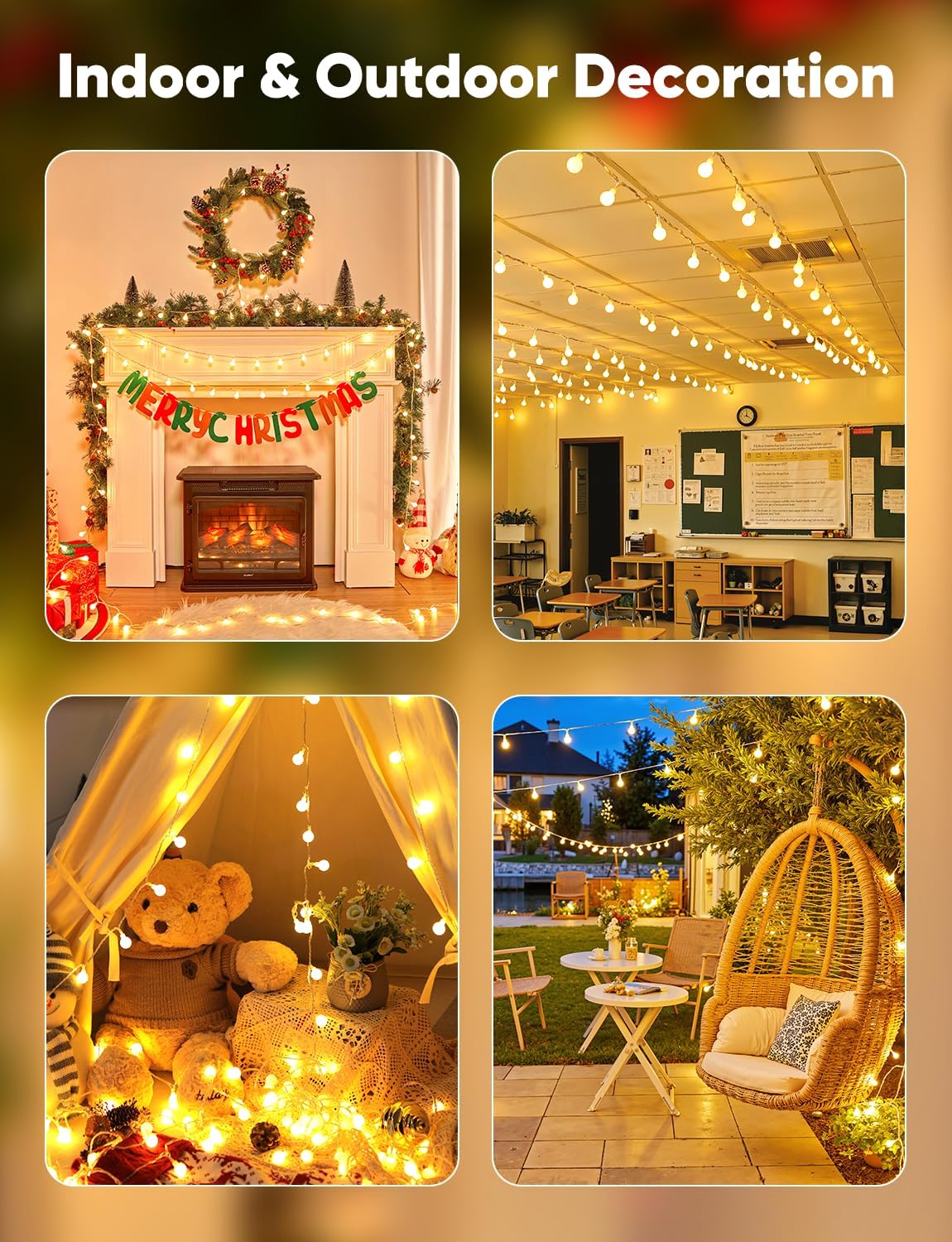 Minetom Globe String Lights – Valentine's Day Gift for Girlfriend or Wife, Romantic Bedroom Ambient Decor Plug-in Fairy Lights with Remote