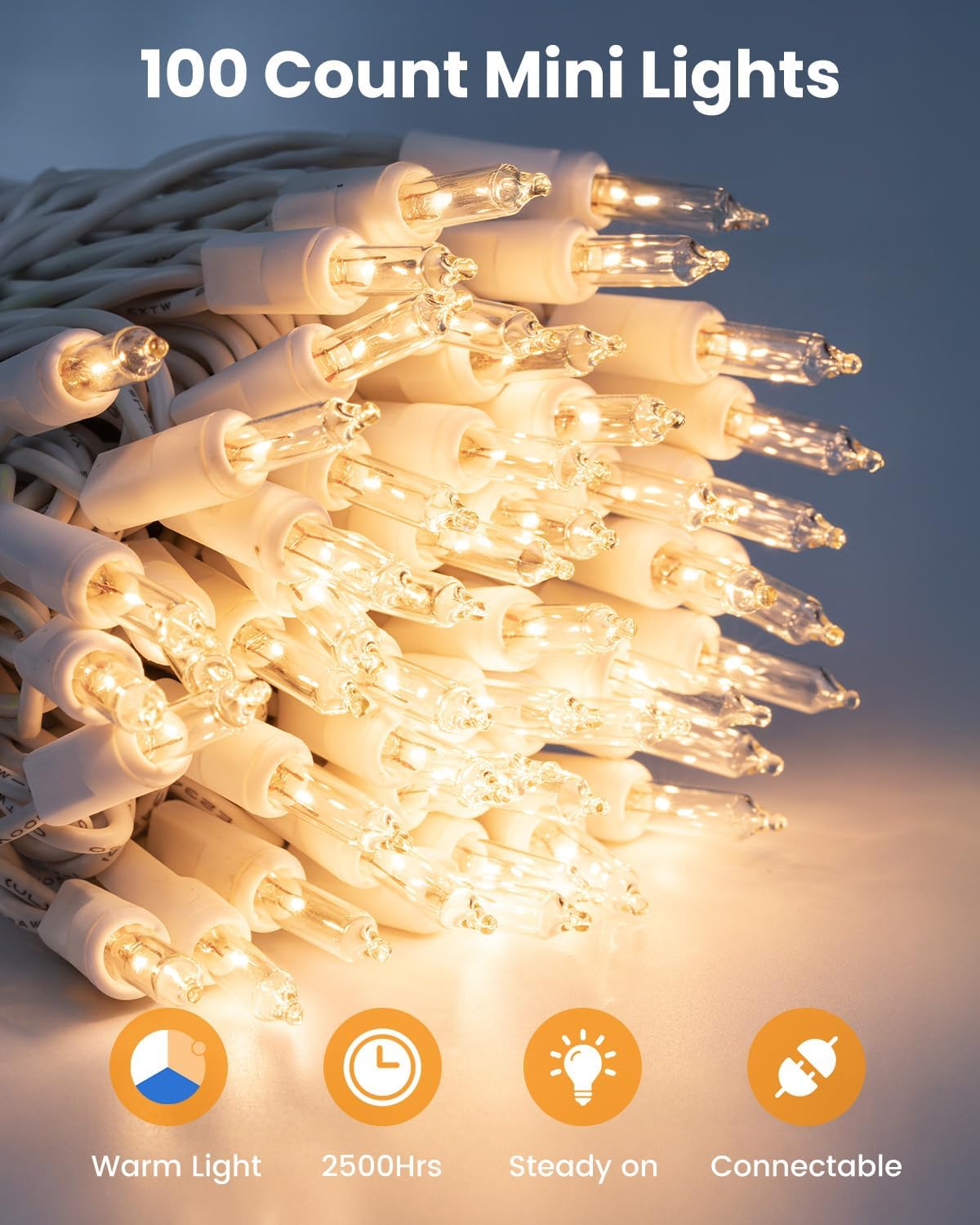 Minetom Incandescent Light String – Worry-Free Nursery & Sleep Ambiance, Shunt-Resistant Bulbs
