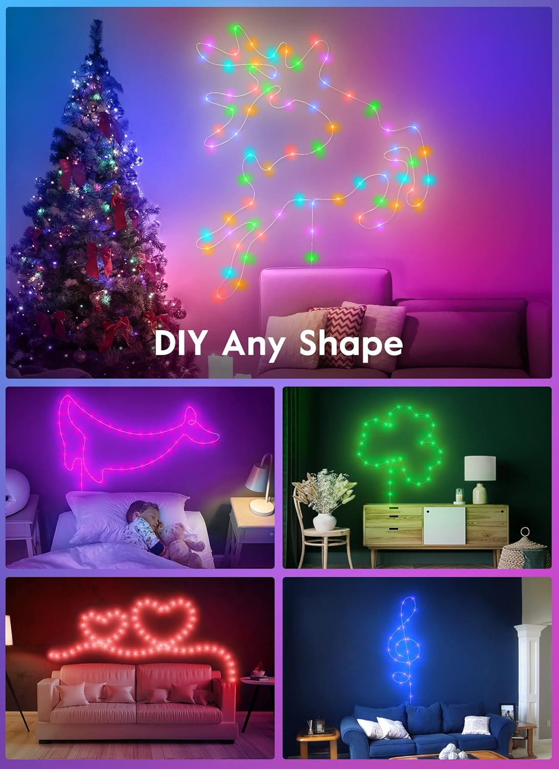 Minetom LED Fairy Lights – Romantic Valentine's Day Gift for Couples, 33FT Dimmable Copper Wire Lights