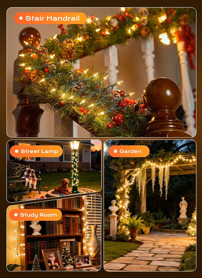 Minetom LED String Lights – Garden Fence and Balcony Decor, Year-Round Outdoor String Lighting