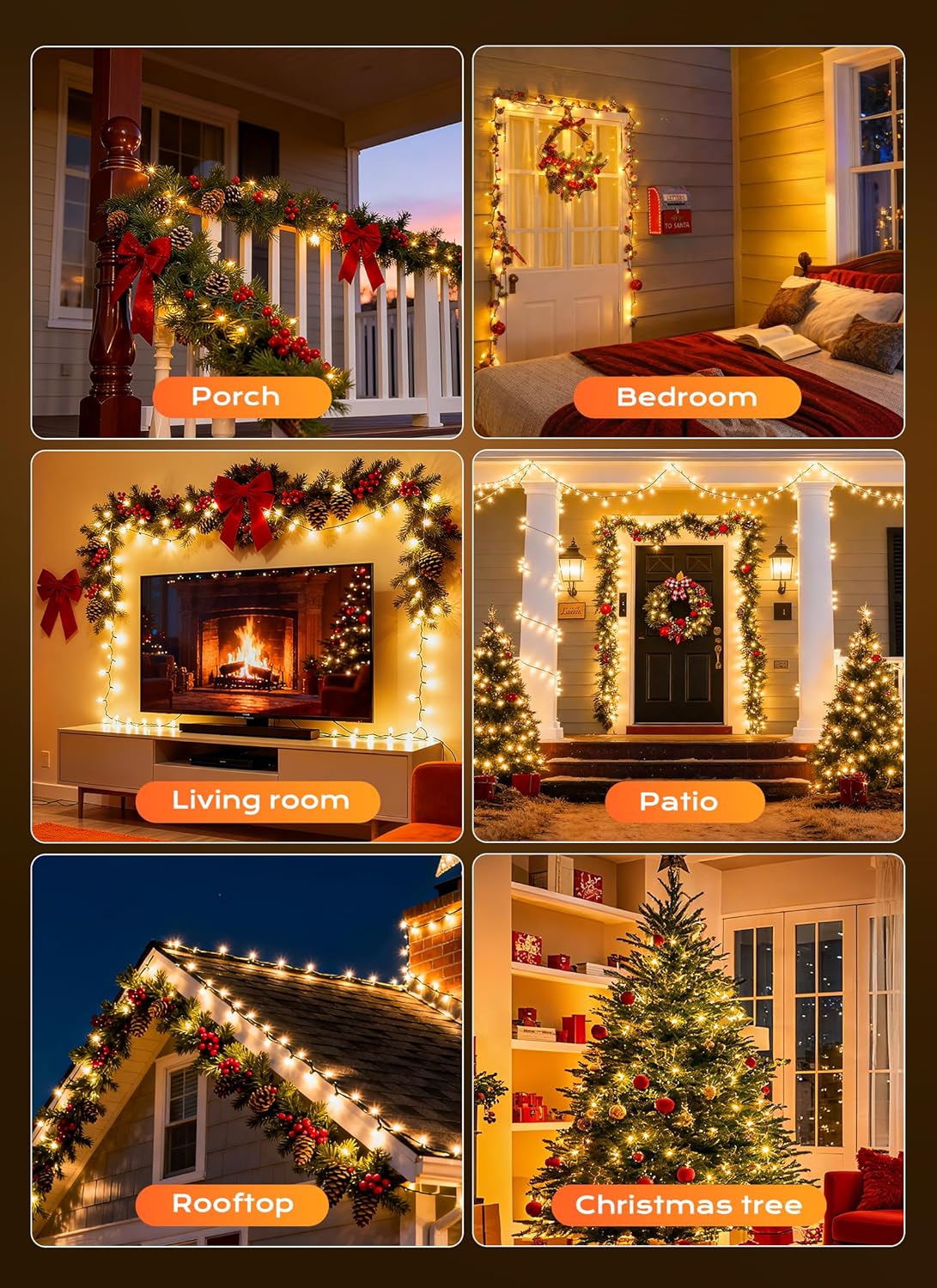 Minetom LED String Lights – Garden Fence and Balcony Decor, Year-Round Outdoor String Lighting