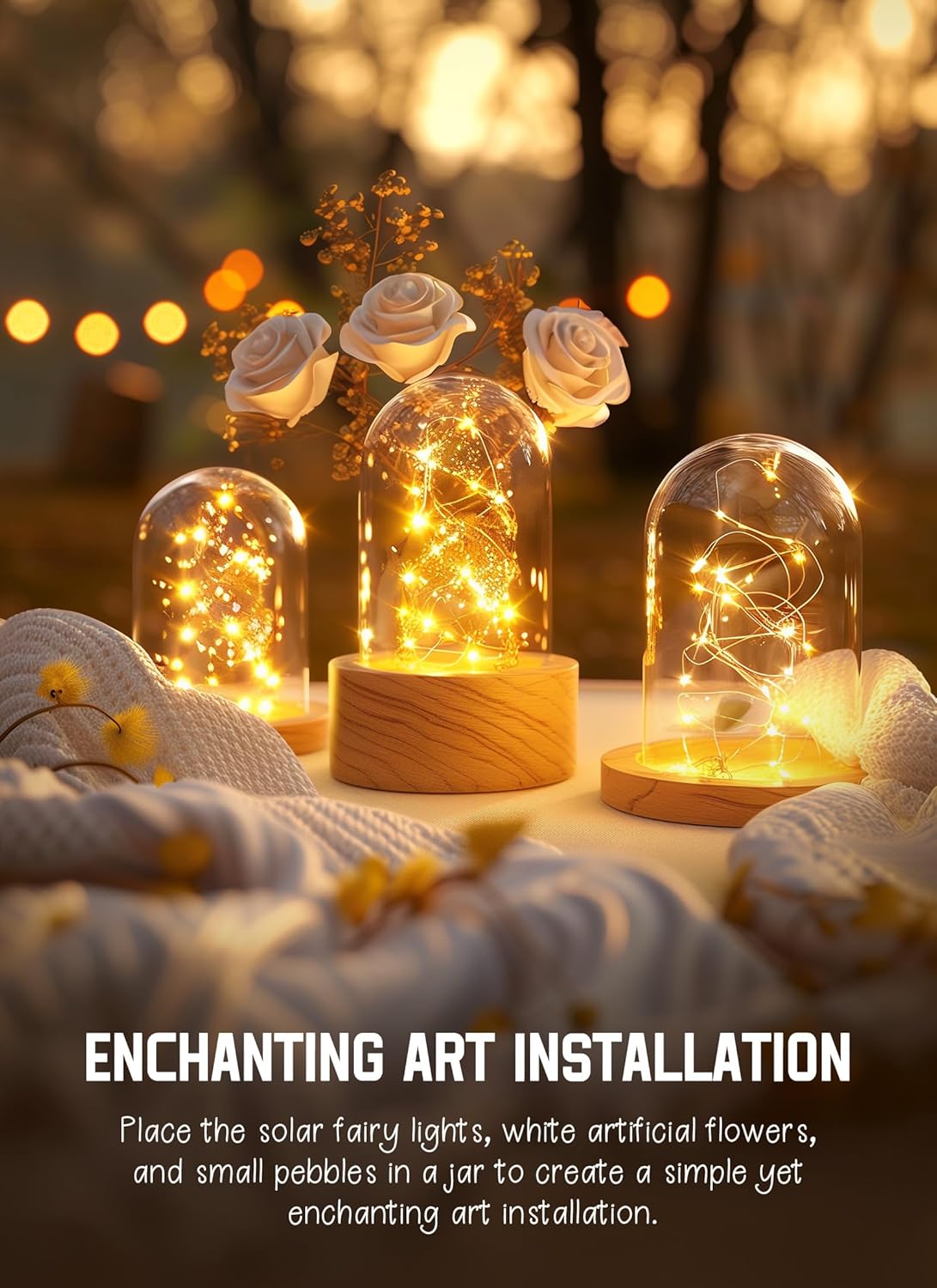 Minetom Solar String Lights Less is More, 33Ft 100 LED Understated Warm White Lights for Quiet Corners