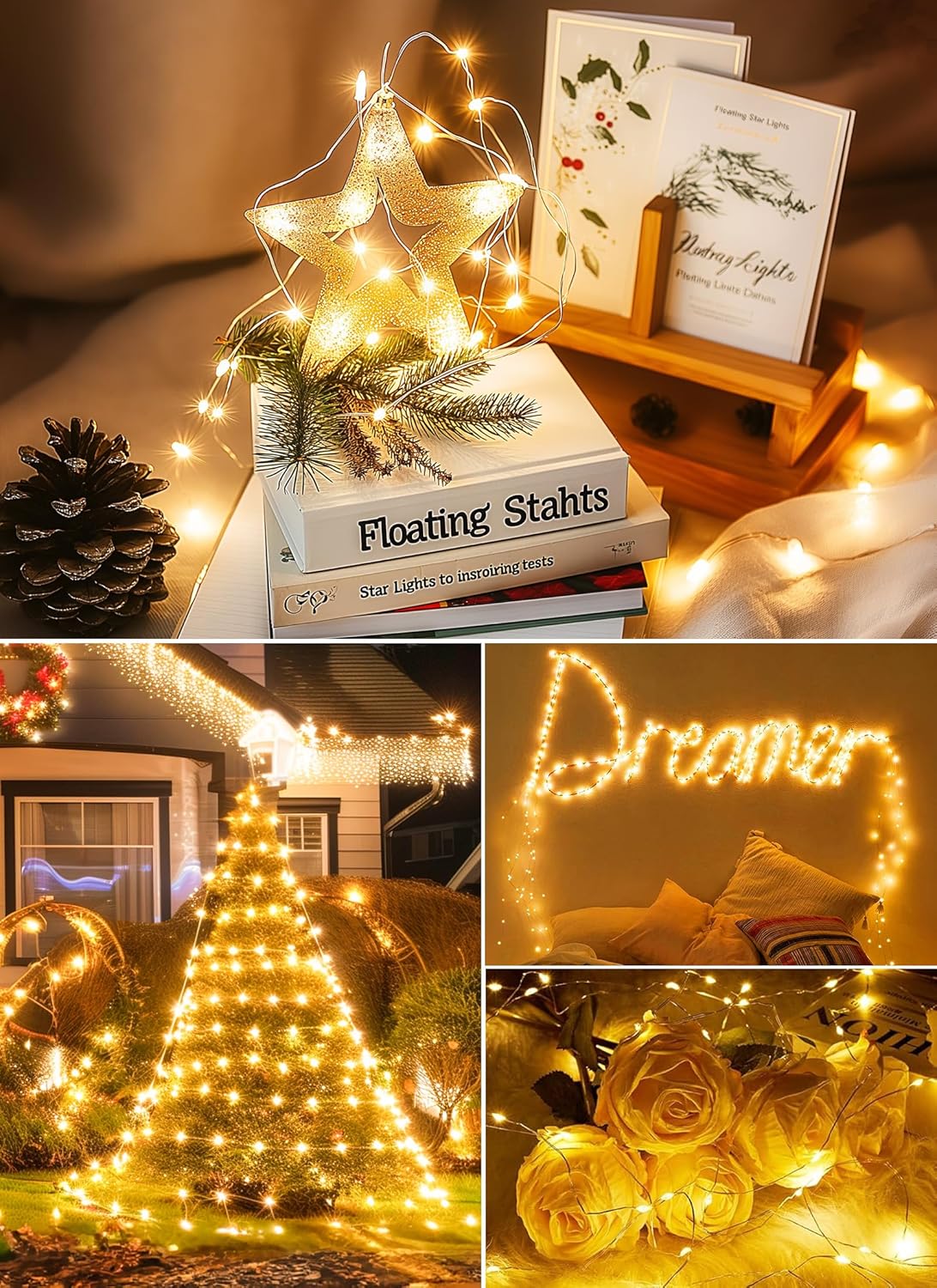 Minetom Twinkle Fairy Lights – Meditation and Mindfulness Space Decor, Soft Warm LED String Lights with Remote and Auto Shutoff