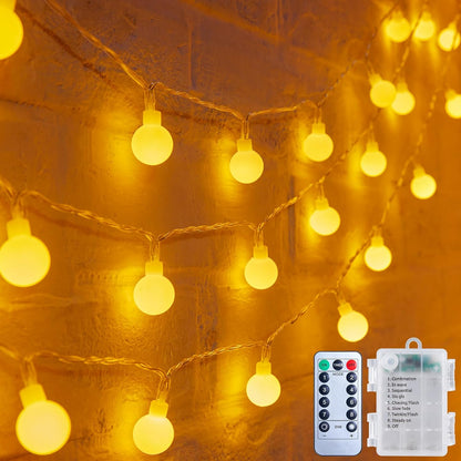 Minetom Waterproof Fairy Lights Battery Powered – Warm White Twinkle Lights for Garden, Awning & Patio Parties