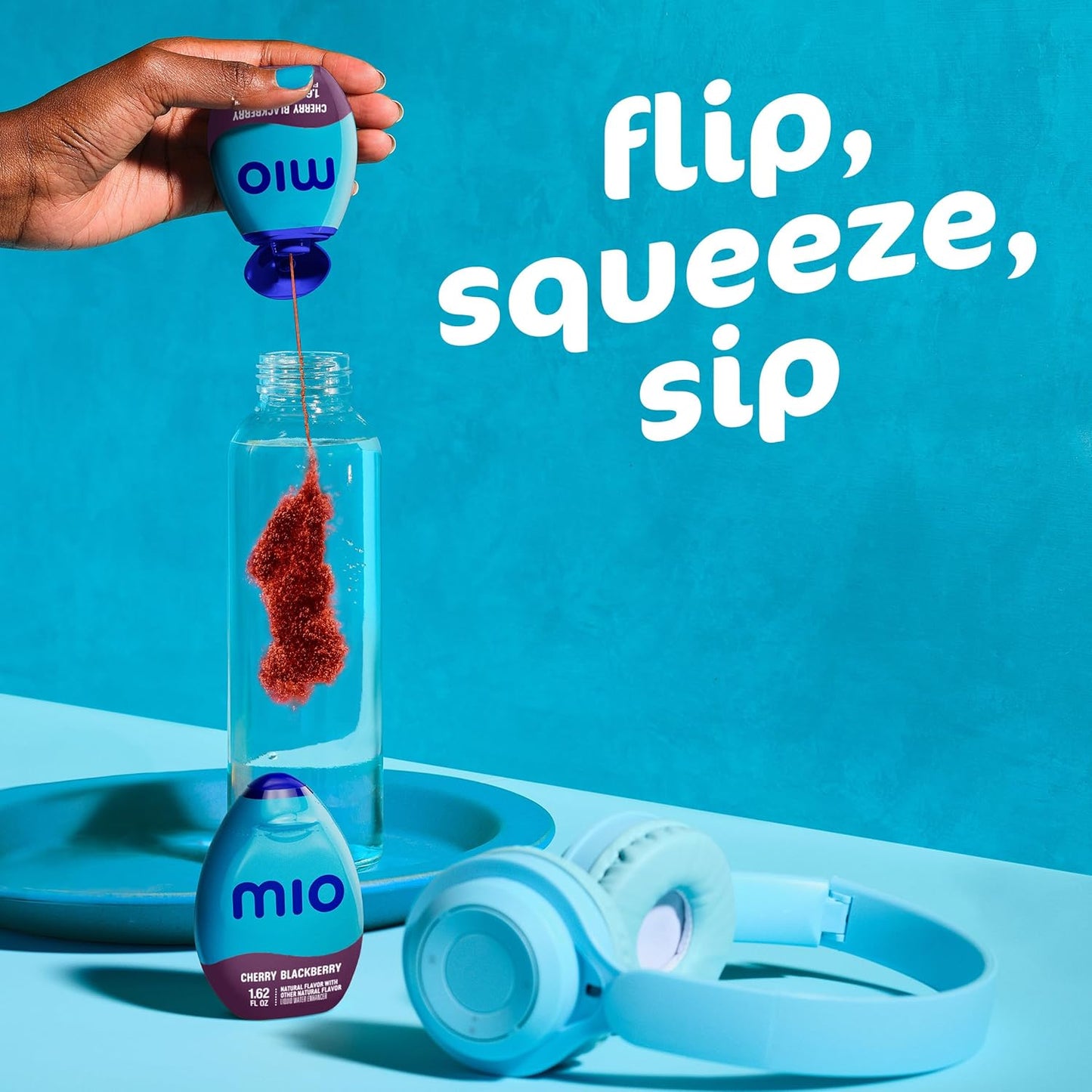 mio Cherry Blackberry Concentrate – Family Kitchen Hydration Helper for Lunchboxes, Backpacks, and After-School Snacks, 1.62 fl oz