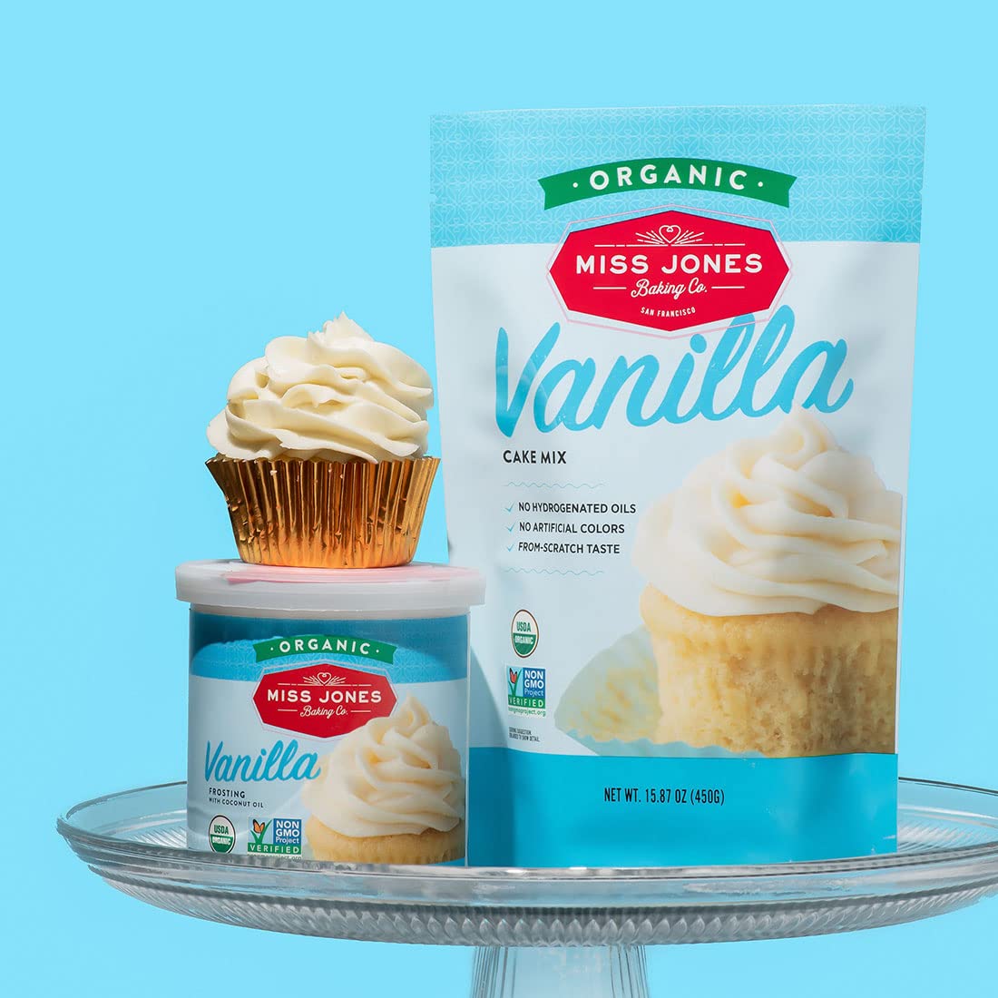 Miss Jones Baking Clean-Ingredient Buttercream Gift for Baking Lovers, Organic Vanilla Frosting