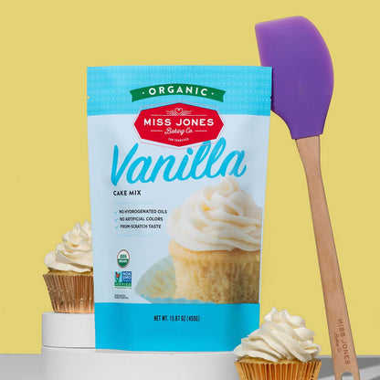Miss Jones Baking Yellow Cake Mix – Less-is-More Baking for the Minimalist Kitchen, Non-GMO Organic Vanilla Mix Free of Unnecessary Additives