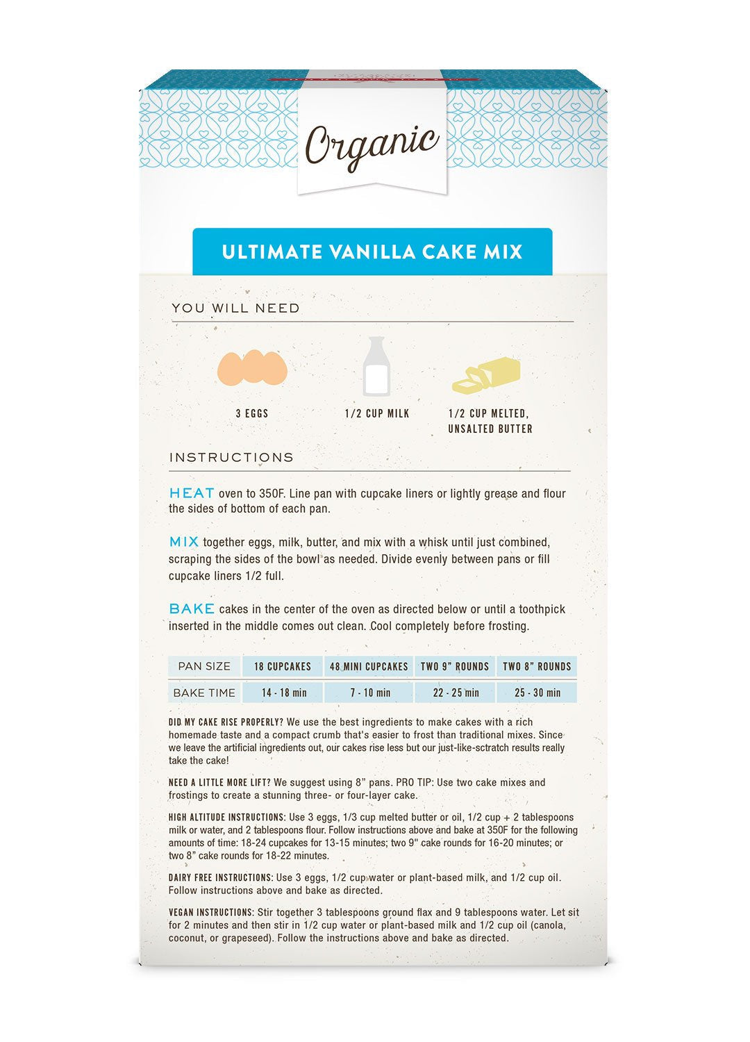 Miss Jones Baking Yellow Cake Mix – Less-is-More Baking for the Minimalist Kitchen, Non-GMO Organic Vanilla Mix Free of Unnecessary Additives