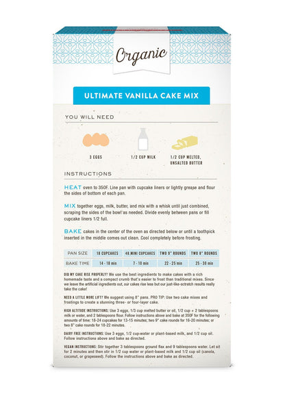 Miss Jones Baking Yellow Cake Mix – Less-is-More Baking for the Minimalist Kitchen, Non-GMO Organic Vanilla Mix Free of Unnecessary Additives