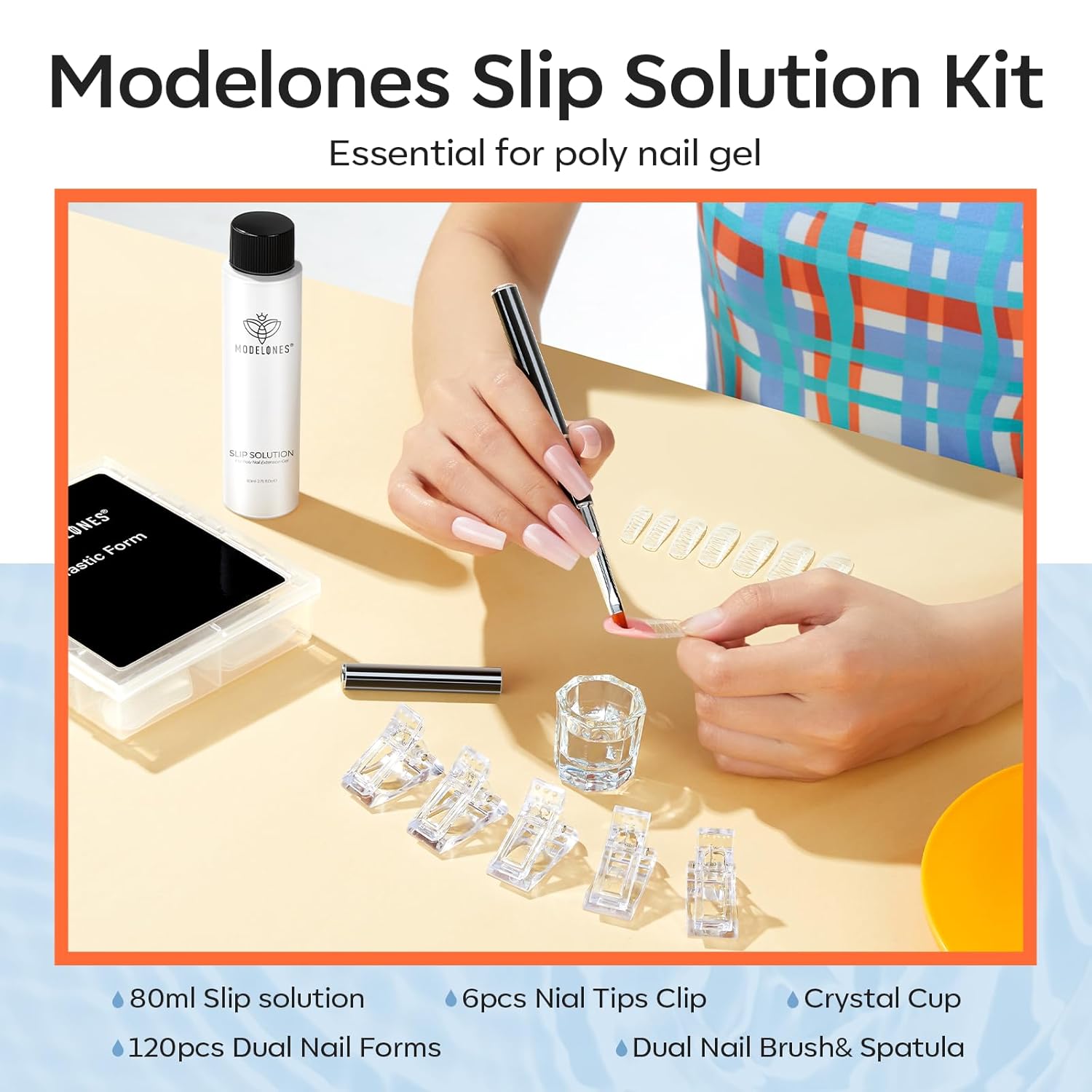 Modelones Poly Gel Slip Solution Bottle – All-in-One Beginner Manicure Tool Kit for Bedroom Vanity Nail Practice