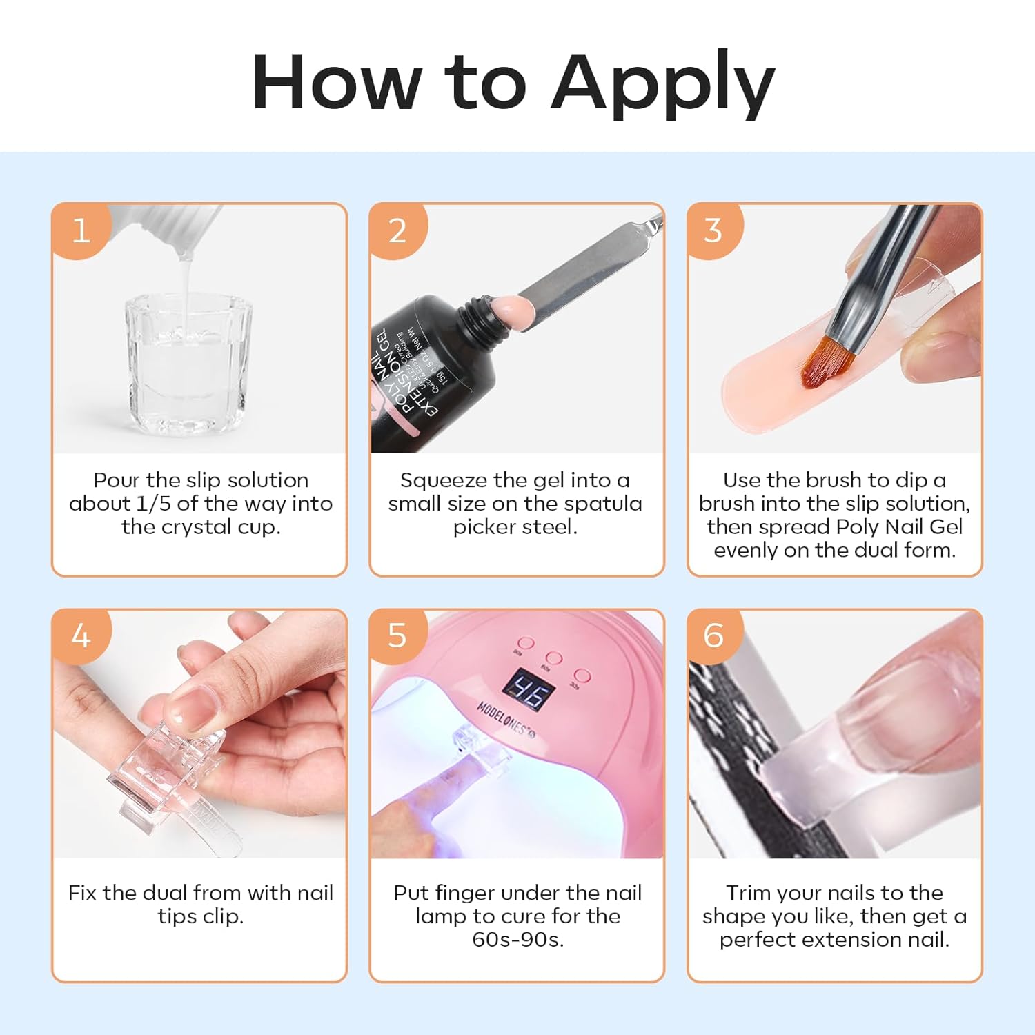 Modelones Poly Gel Slip Solution Bottle – All-in-One Beginner Manicure Tool Kit for Bedroom Vanity Nail Practice