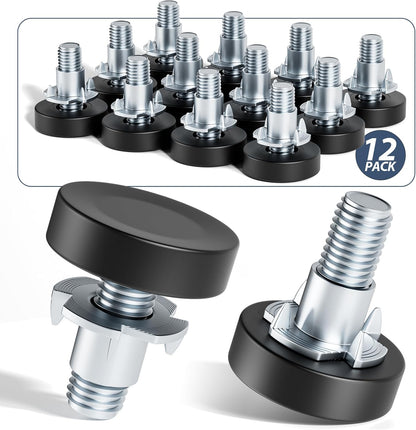 MROCO Furniture Leveling Feet with T-Nuts – Steady Work-from-Home Upgrade, Black Base Levelers for Computer Desks and Shelves