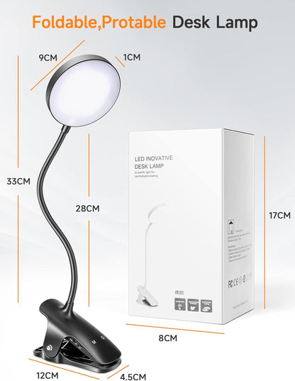 Mubarek Clip on Reading Light – Productivity Boost for Remote Workers, Adjustable Home Office Lamp