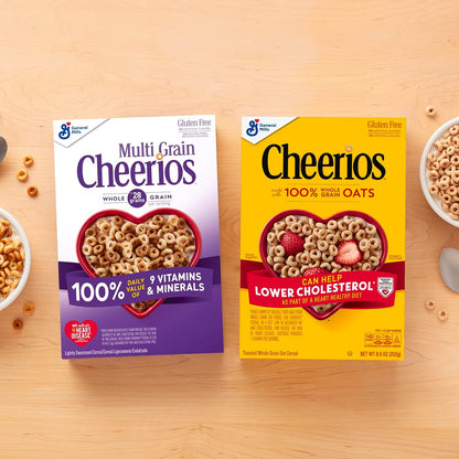 Multi Grain Cheerios, Streamlined Heart Healthy Cereal for Intentional Kitchens, Family Size 18 oz