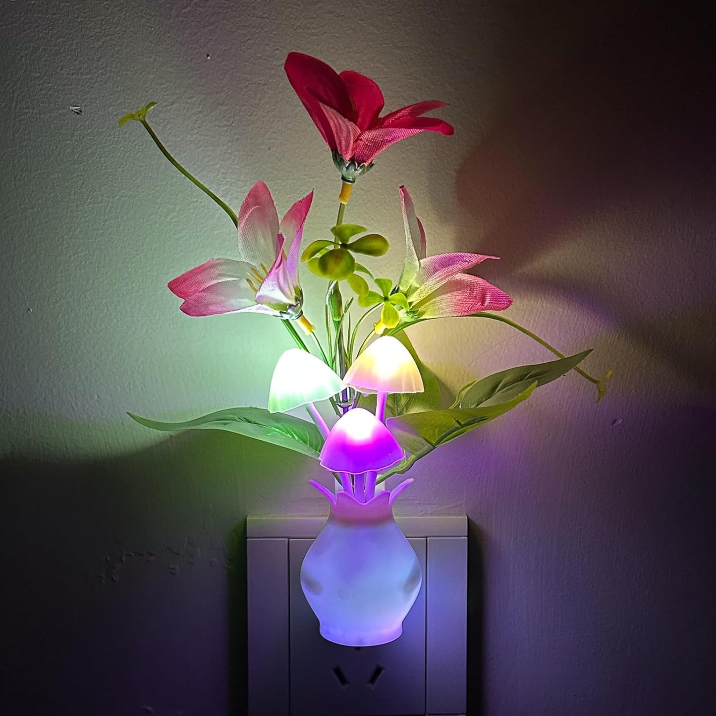 MushroomBloom Floral Night Light – Whimsical Mushroom Shade Lamp for Cozy Home and Bedroom Aesthetic