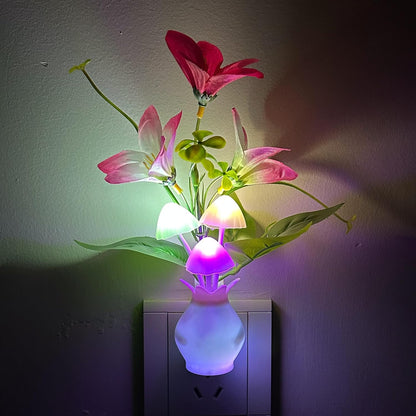 MushroomBloom Floral Night Light – Whimsical Mushroom Shade Lamp for Cozy Home and Bedroom Aesthetic